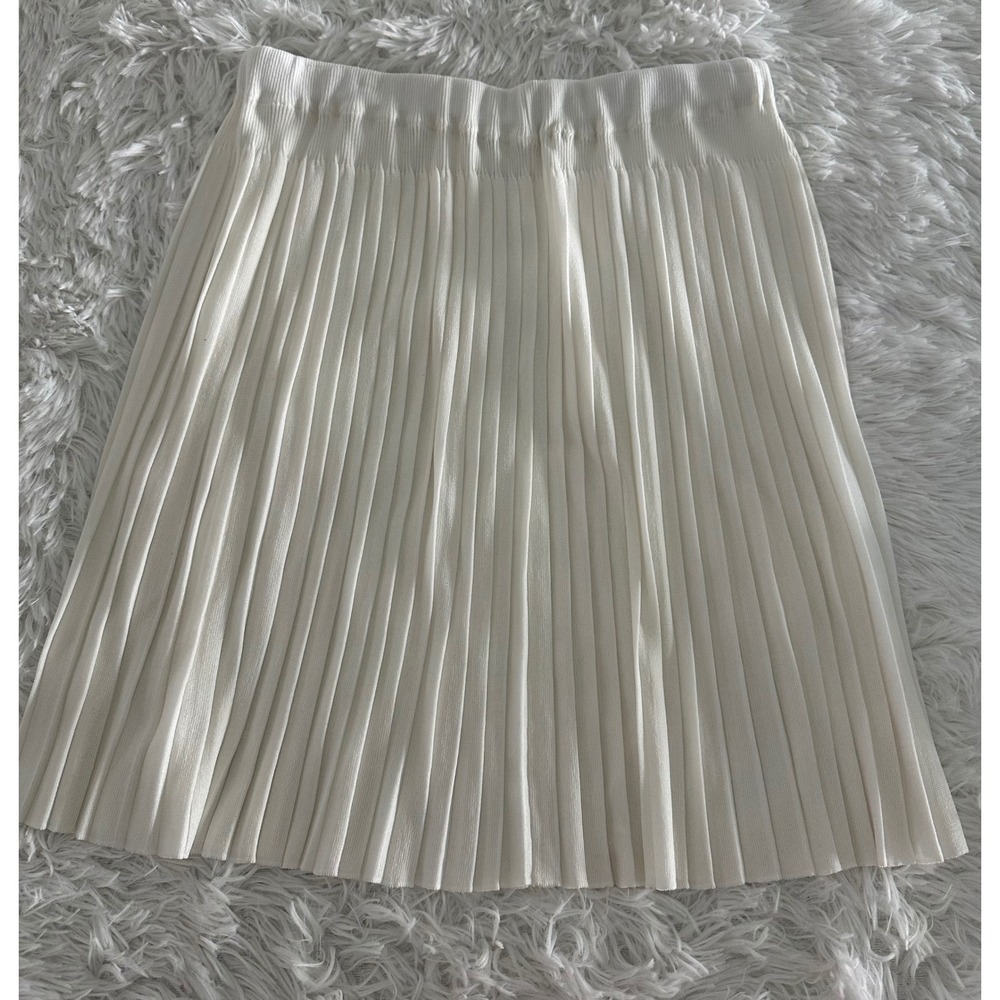Exclusively Misook white pleated skirt xx‎